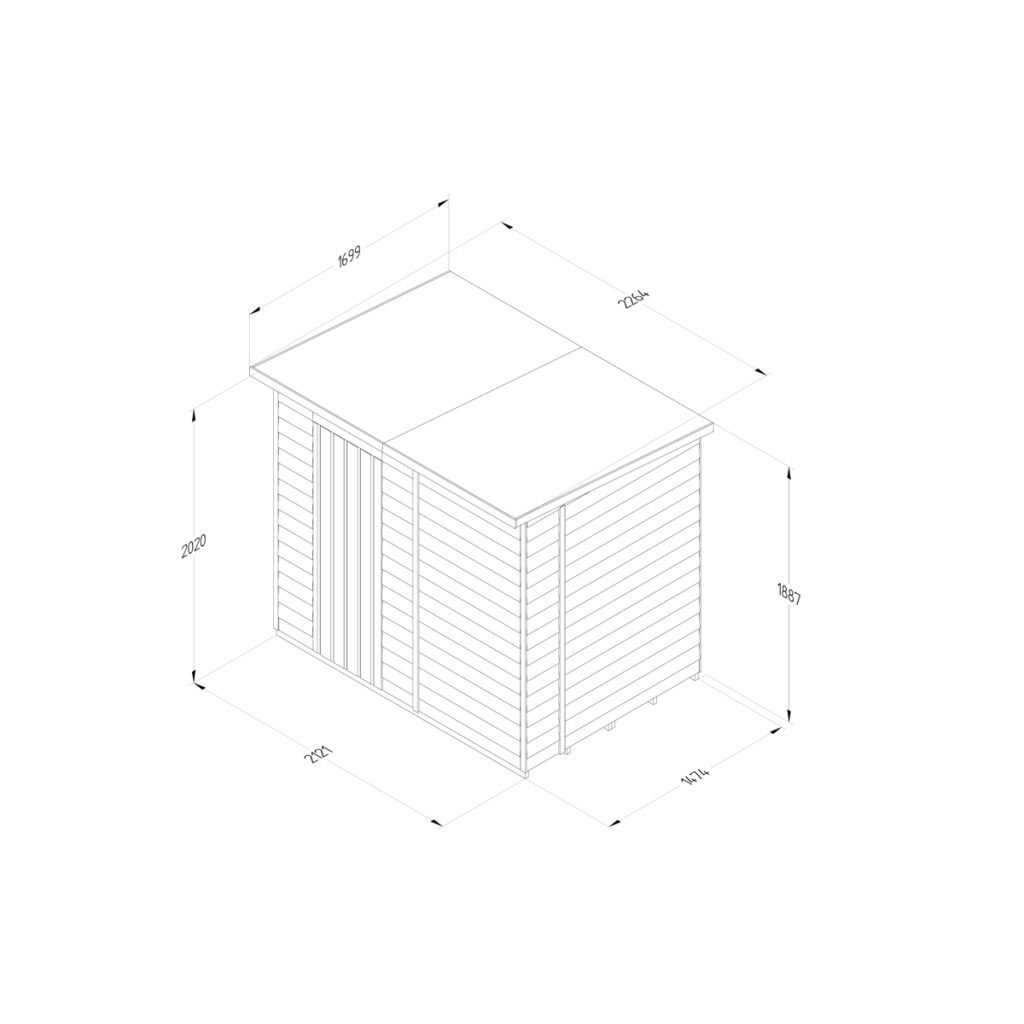 4LIFE Pent Shed 7×5 – Single Door – No Window 5013053200841 2